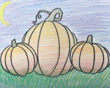 How to draw Pumpkin Patch Step by Step