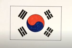 How to draw South Korea Flag