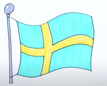 How to draw Sweden flag
