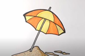 How to Draw a Beach Umbrella