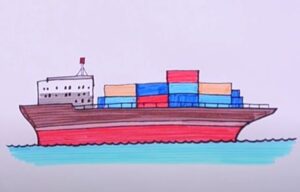 How to Draw a Cargo Ship