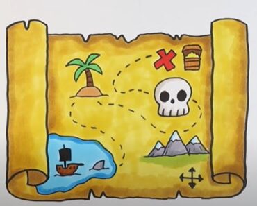 How to Draw a Pirate Map Step by Step