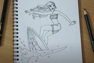 How to Draw a Surfer Girl