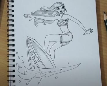 How to Draw a Surfer Girl Step by Step