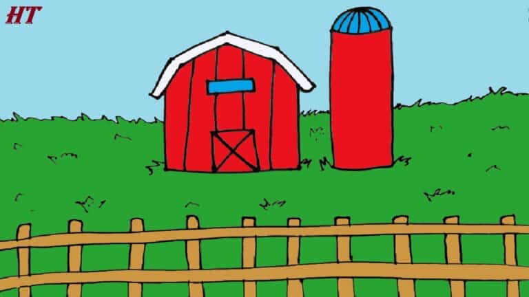 How to Draw a Farm step by step
