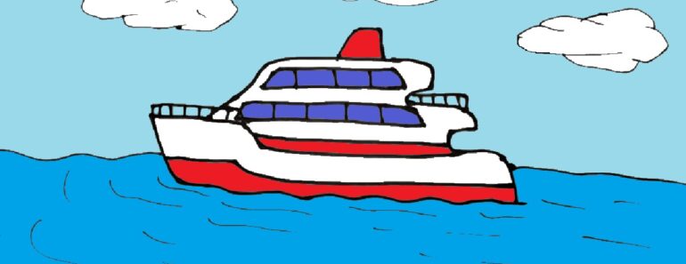 How to Draw a Ferry Boat step by step