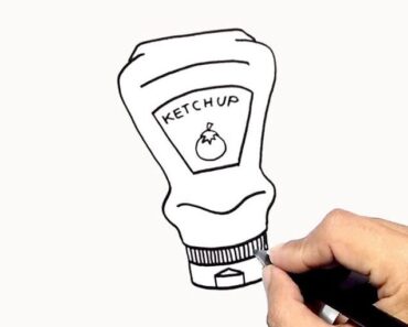 How to Draw Ketchup Bottle Step by Step