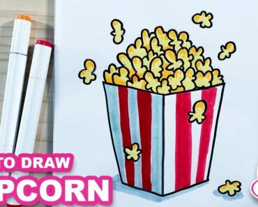 How to Draw Popcorn step by step