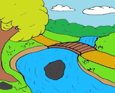 How to Draw a River || Scenery Drawing