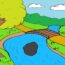 How to Draw a River || Scenery Drawing