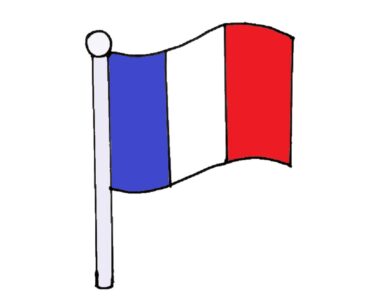 How to draw france flag Step by Step