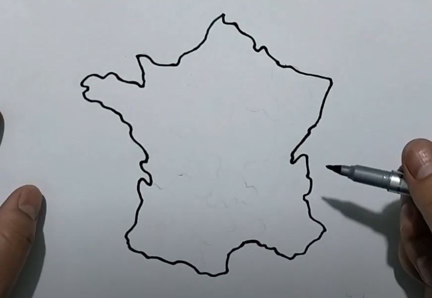 How to draw france map step by step