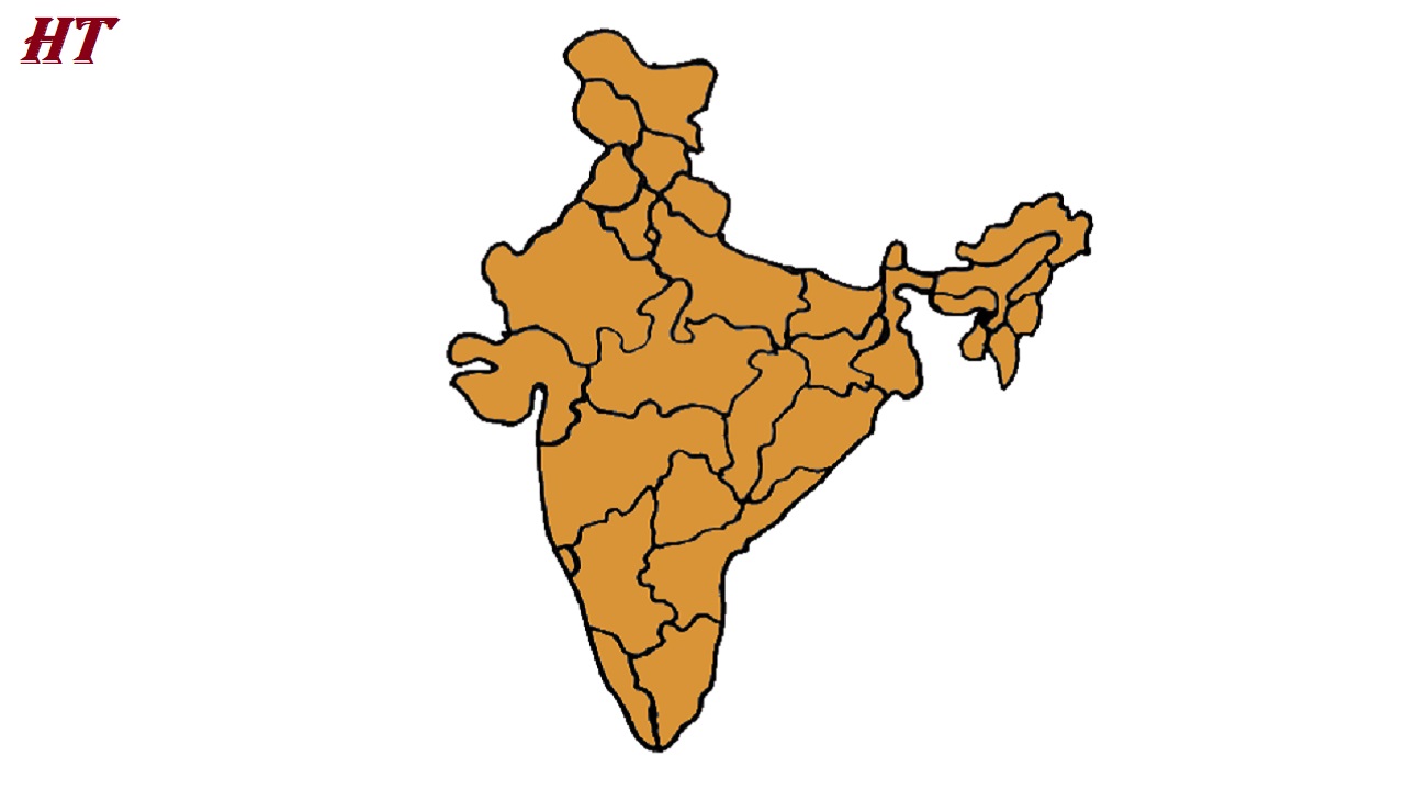 How to draw India map Step by Step