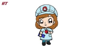 How to draw a Cute Cartoon Nurse