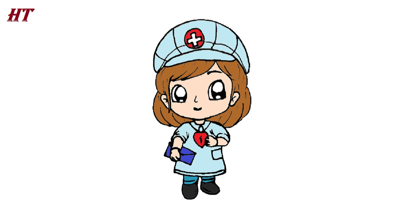 How to draw a Cute Cartoon Nurse Step by Step