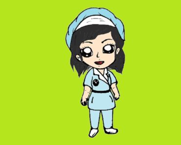 How to draw a nurse girl Step by step