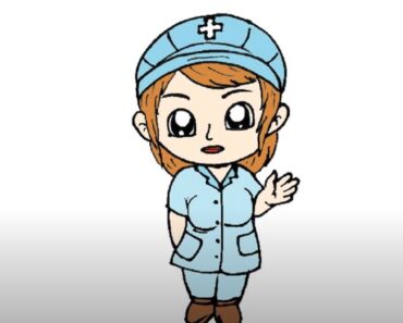 How to draw a cute nurse girl step by step