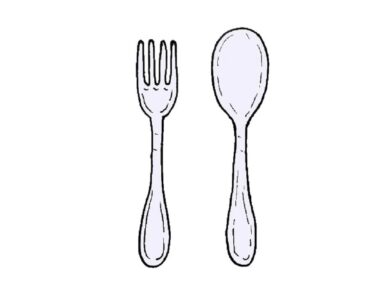 How to Draw a Fork And Spoon Step by Step