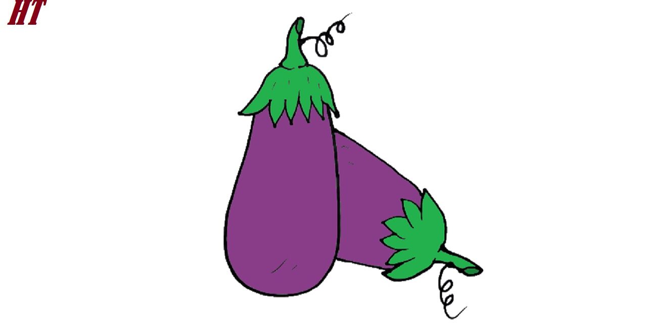 How to draw a Eggplant Step by Step