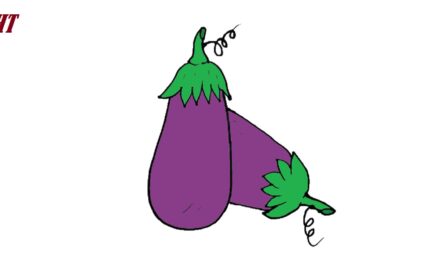 How to draw a Eggplant Step by Step