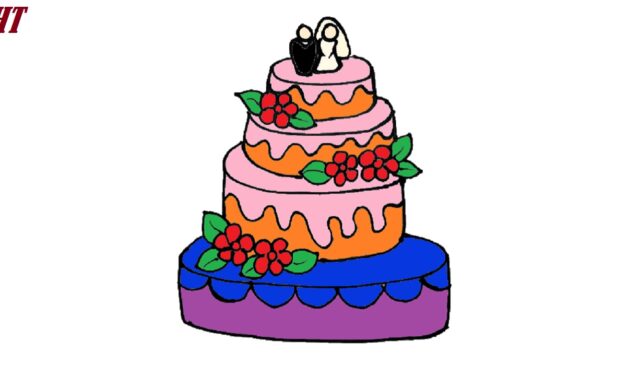 How to Draw a Wedding Cake step by step