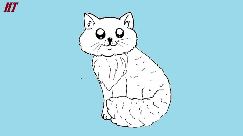 Cute cartoon cat drawing step by step for beginners, easy tutorial on how to draw a feline with simple lines and shapes. Perfect for kids and art learners interested in drawing animals.