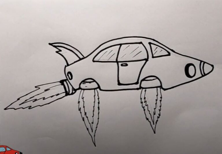 How to Draw a Flying Car step by step