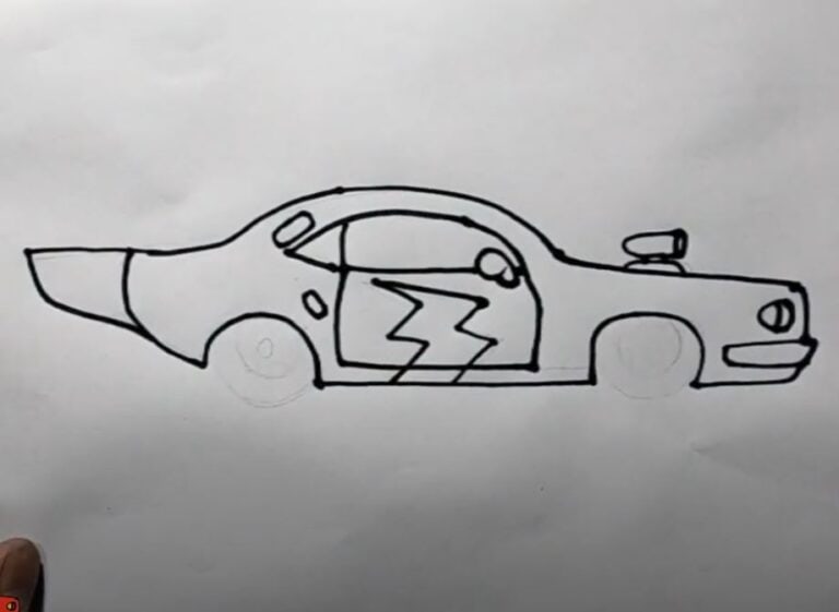 How to draw a Drag Car step by step