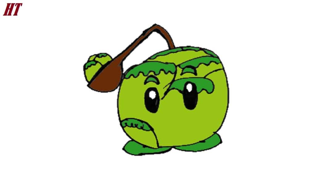 Funny cartoon apple with eyes and leaf, drawing step by step, how to draw, beginner art tutorial.