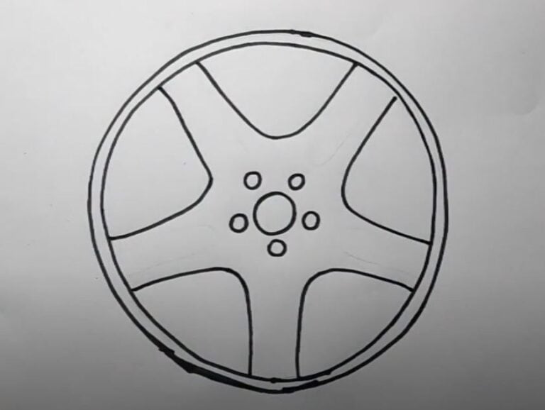 Drawed Car Rim How to Draw Rims step by step