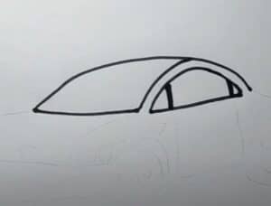 Simple step-by-step car drawing tutorial for beginners on how to draw a car.
