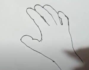 Outline of a hand drawing step-by-step for beginners.