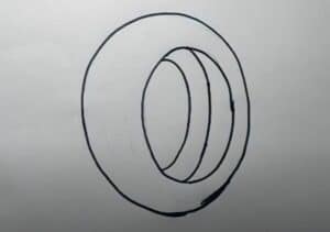 Circle and ring drawing step-by-step tutorial for beginners on how to draw simple geometric shapes for art and design.