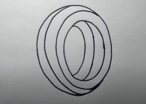 Coiled spiral drawing step by step for beginners, easy art tutorial.