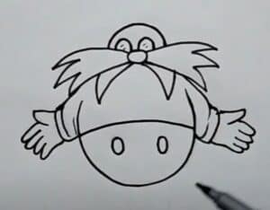 Drawing tutorial for creating a cartoon character step-by-step, focusing on easy illustration techniques and outlines for beginners.