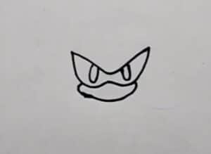 Drawing-step-by-step-how-to-draw cartoon face with angry eyes and mouth for beginners.