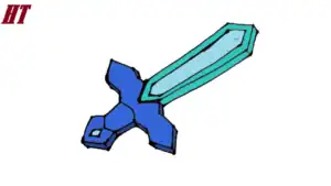 A drawing tutorial on how to sketch and color a cartoon sword step by step. Perfect for beginners learning to draw weapons or fantasy illustrations.