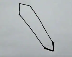 Sketch of a pencil for drawing step by step, beginner art tutorial.