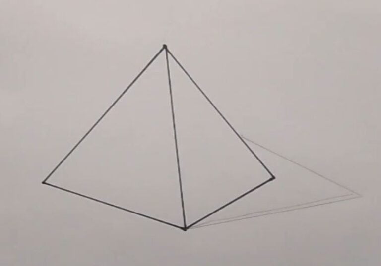 How to draw a Pyramid 3D with Pencil Step by Step