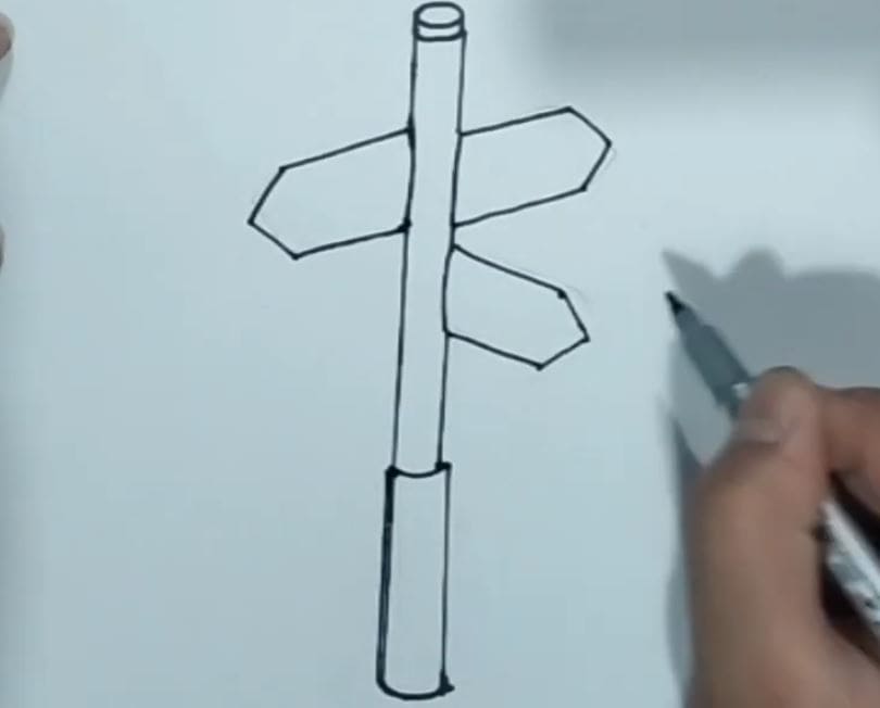 How to Draw a Road Sign Step by Step