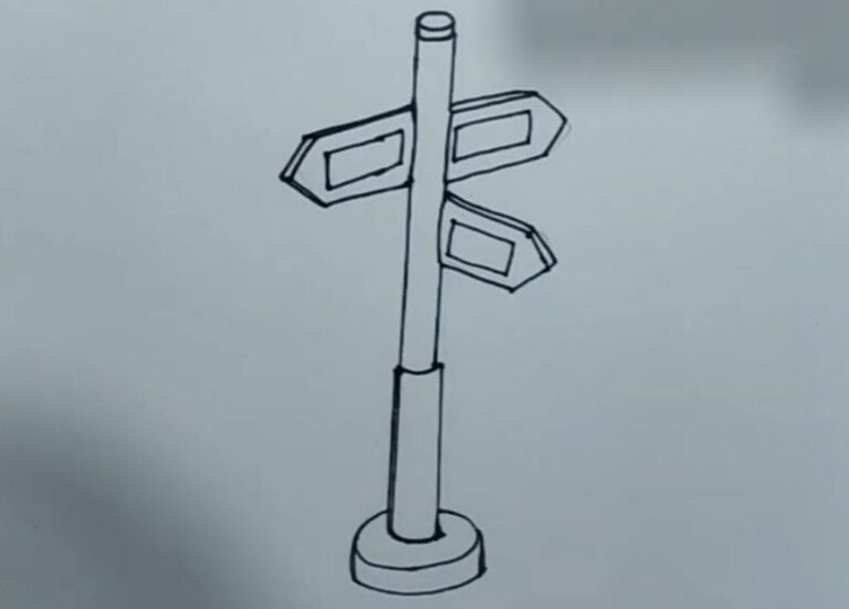 How to Draw a Road Sign Step by Step