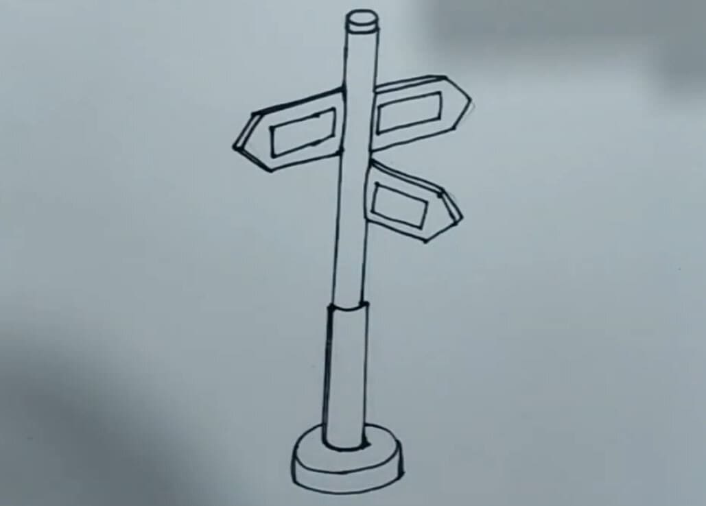 How to Draw a Road Sign Step by Step