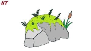 How to Draw a Mossy Rock